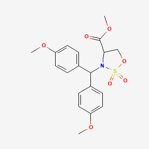 molecular formula C19H21NO7S B12325123 Methyl 3-[bis(4-methoxyphenyl)methyl]-2,2-dioxooxathiazolidine-4-carboxylate 