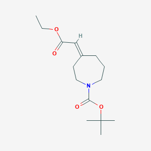 molecular formula C15H25NO4 B12325157 tert-butyl (4Z)-4-(2-ethoxy-2-oxoethylidene)azepane-1-carboxylate 