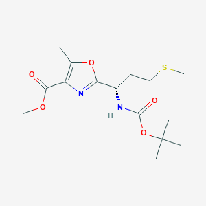 molecular formula C15H24N2O5S B12325197 methyl 2-[(1S)-1-[(tert-butoxycarbonyl)amino]-3-(methylsulfanyl)propyl]-5-methyl-1,3-oxazole-4-carboxylate 