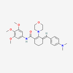 (3E)-3-[[4-(dimethylamino)phenyl]methylidene]-2-morpholin-4-yl-N-(3,4,5-trimethoxyphenyl)cyclohexene-1-carboxamide