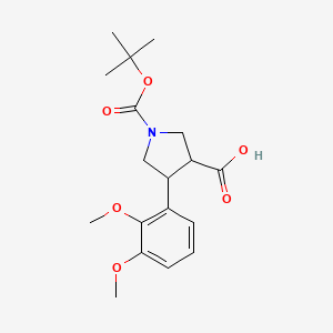 molecular formula C18H25NO6 B12325301 Boc-(trans)-4-(2,3-dimethoxy-phenyl)-pyrrolidine-3-carboxylic acid 