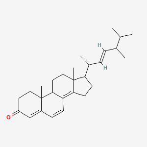 molecular formula C28H40O B1232536 10,13-Dimethyl-17-(1,4,5-trimethyl-hex-2-enyl)-1,2,9,10,11,12,13,15,16,17-decahydrocyclopenta[a]phenanthren-3-one 