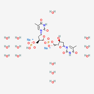 molecular formula C20H52N4Na2O28P2 B1232537 Thymidylyl-(5'-3')-thymidylate (5')-hydrate CAS No. 61442-57-7