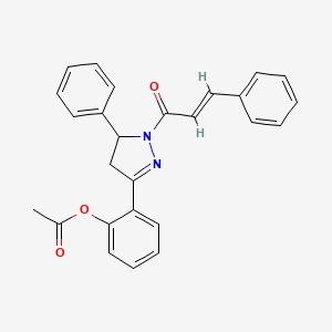 [2-[3-phenyl-2-[(E)-3-phenylprop-2-enoyl]-3,4-dihydropyrazol-5-yl]phenyl] acetate