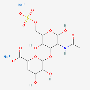 molecular formula C14H19NNa2O14S B12325412 disodium;2-[3-acetamido-2,5-dihydroxy-6-(sulfonatooxymethyl)oxan-4-yl]oxy-3,4-dihydroxy-3,4-dihydro-2H-pyran-6-carboxylate 