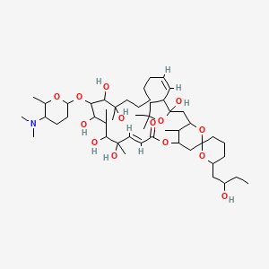 molecular formula C49H85NO14 B1232545 (8Z,22Z)-17-[5-(dimethylamino)-6-methyloxan-2-yl]oxy-3,15,16,18,20,21-hexahydroxy-6'-(2-hydroxybutyl)-5,5,15,19,21,30-hexamethylspiro[4,25,29-trioxatricyclo[24.3.1.03,7]triaconta-8,22-diene-28,2'-oxane]-24-one 