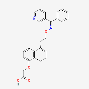 molecular formula C26H24N2O4 B1232547 2-[[5-[2-[(Phenyl-pyridin-3-ylmethylidene)amino]oxyethyl]-7,8-dihydronaphthalen-1-yl]oxy]acetic acid 