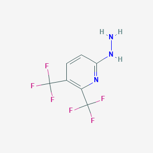 molecular formula C7H5F6N3 B12325539 (5,6-Bis-trifluoromethyl-pyridin-2-yl)-hydrazine 