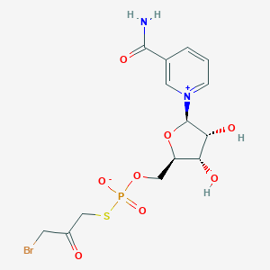 molecular formula C14H18BrN2O8PS B123256 Nicotinamide ribose 5'-O-(S-(3-bromo-2-oxopropyl))thiophosphate CAS No. 150035-59-9