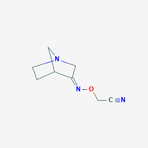 molecular formula C8H11N3O B12325624 Acetonitrile, [[(Z)-1-azabicyclo[2.2.1]hept-3-ylideneamino]oxy]-(9CI) 