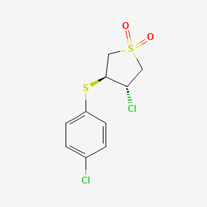 molecular formula C10H10Cl2O2S2 B12325870 thiophene,3-Chloro-4-[(p-chlorophenyl)thio]tetrahydro-,1,1-dioxide,trans-(8ci) 