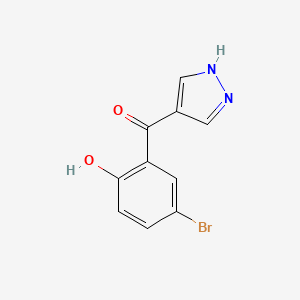 molecular formula C10H7BrN2O2 B12326038 (5-Bromo-2-hydroxyphenyl)(1H-pyrazol-4-yl)methanone CAS No. 68100-96-9