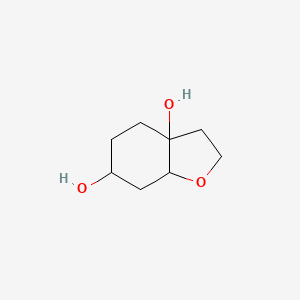 molecular formula C8H14O3 B12326044 3,4,5,6,7,7a-hexahydro-2H-1-benzofuran-3a,6-diol 