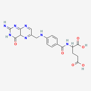 molecular formula C19H19N7O6 B12326048 DL-Glutamic acid, N-[4-[[(2-amino-1,4-dihydro-4-oxo-6-pteridinyl)methyl]amino]benzoyl]- 