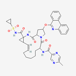 molecular formula C40H43N7O7S B12326077 (7Z)-N-cyclopropylsulfonyl-14-[(5-methylpyrazine-2-carbonyl)amino]-2,15-dioxo-18-phenanthridin-6-yloxy-3,16-diazatricyclo[14.3.0.04,6]nonadec-7-ene-4-carboxamide 