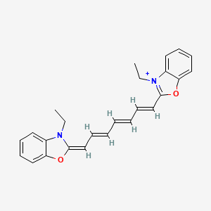 molecular formula C25H25N2O2+ B1232611 3-ethyl-2-[7-(3-ethyl-1,3-benzoxazol-2(3H)-ylidene)hepta-1,3,5-trien-1-yl]-1,3-benzoxazol-3-ium 