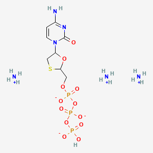 molecular formula C8H23N6O12P3S B12326177 Triazanium;[[[5-(4-amino-2-oxopyrimidin-1-yl)-1,3-oxathiolan-2-yl]methoxy-oxidophosphoryl]oxy-oxidophosphoryl] hydrogen phosphate 