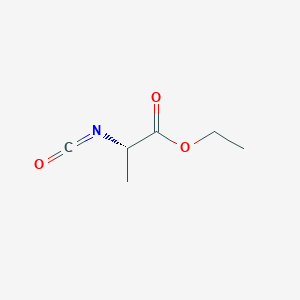 molecular formula C6H9NO3 B12326200 Propanoic acid, 2-isocyanato-, ethyl ester, (2S)- CAS No. 33280-95-4