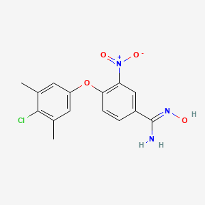 molecular formula C15H14ClN3O4 B12326270 Benzenecarboximidamide, 4-(4-chloro-3,5-dimethylphenoxy)-N-hydroxy-3-nitro- 