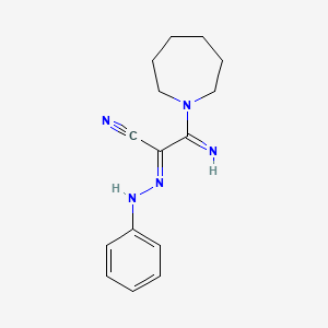 molecular formula C15H19N5 B1232628 3-Azepan-1-yl-3-imino-2-(phenyl-hydrazono)-propionitrile 