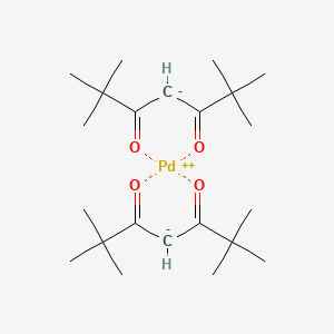 molecular formula C22H38O4Pd B12326319 Bis(2,2',6,6'-tetramethylheptanedionato) palladium(II) 