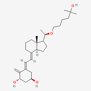 molecular formula C28H46O4 B1232637 (1R,3S,5E)-5-[(2E)-2-[(3aS,7aS)-1-[(1R)-1-(5-hydroxy-5-methylhexoxy)ethyl]-7a-methyl-2,3,3a,5,6,7-hexahydro-1H-inden-4-ylidene]ethylidene]-4-methylidenecyclohexane-1,3-diol 