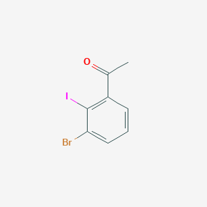 molecular formula C8H6BrIO B12326393 1-(3-Bromo-2-iodophenyl)ethanone 