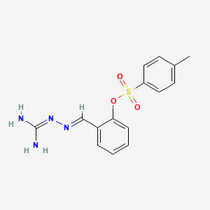 molecular formula C15H16N4O3S B1232640 2-[(Diaminomethylene)carbonohydrazonoyl]phenyl 4-methylbenzenesulfonate 