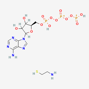 molecular formula C12H21N6O13P3S+2 B1232645 Adenosine triphosphate-cysteamine CAS No. 51414-99-4