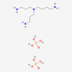 molecular formula C10H32N4O8P2 B12326471 N',N'-bis(3-aminopropyl)butane-1,4-diamine;phosphoric acid 