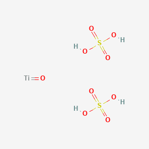 molecular formula H4O9S2Ti B12326477 bis(sulfuric acid); titanium(II) oxide 