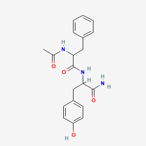 molecular formula C20H23N3O4 B12326531 N-[1-carbamoyl-2-(4-hydroxyphenyl)ethyl]-2-acetamido-3-phenylpropanamide 