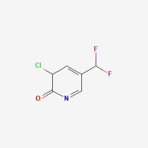 molecular formula C6H4ClF2NO B12326545 2(1H)-Pyridinone, 3-chloro-5-(difluoromethyl)- 