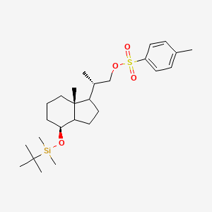 molecular formula C26H44O4SSi B12326556 Toluene-4-sulfonic acid2-[4-(tert-butyl-dimethyl-silanyloxy)-7a-methyl-octahydro-inden-1-yl]-propyl ester 