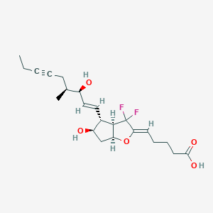 molecular formula C22H30F2O5 B123266 (5Z)-5-[(3Ar,4R,5R,6aS)-3,3-difluoro-5-hydroxy-4-[(E,3R,4S)-3-hydroxy-4-methylnon-1-en-6-ynyl]-4,5,6,6a-tetrahydro-3aH-cyclopenta[b]furan-2-ylidene]pentanoic acid CAS No. 773825-80-2