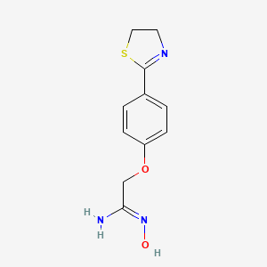 molecular formula C11H13N3O2S B12326657 Ethanimidamide, 2-[4-(4,5-dihydro-2-thiazolyl)phenoxy]-N-hydroxy- 