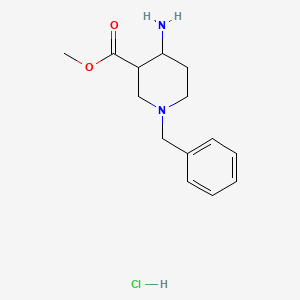molecular formula C14H21ClN2O2 B12326666 Methyl 4-amino-1-benzylpiperidine-3-carboxylate hydrochloride 