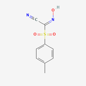 molecular formula C9H8N2O3S B12326677 Acetonitrile,2-(hydroxyimino)-2-[(4-methylphenyl)sulfonyl]- 