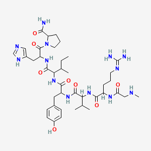 molecular formula C40H63N13O8 B12326696 Sar-arg-val-tyr-ile-his-pro-NH2 