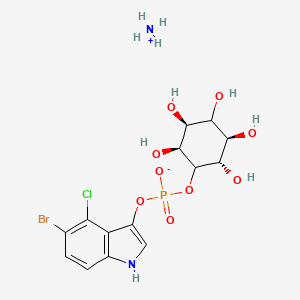 molecular formula C14H19BrClN2O9P B12326725 Ammonium 5-bromo-4-chloro-1H-indol-3-yl ((1S,2S,3R,4S,5S,6S)-2,3,4,5,6-pentahydroxycyclohexyl) phosphate 