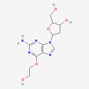molecular formula C12H17N5O5 B12326754 (2R,3S,5R)-5-[2-amino-6-(2-hydroxyethoxy)-9H-purin-9-yl]-2-(hydroxymethyl)oxolan-3-ol 