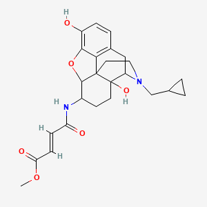 molecular formula C25H30N2O6 B1232677 methyl (E)-4-[[3-(cyclopropylmethyl)-4a,9-dihydroxy-1,2,4,5,6,7,7a,13-octahydro-4,12-methanobenzofuro[3,2-e]isoquinolin-7-yl]amino]-4-oxobut-2-enoate 