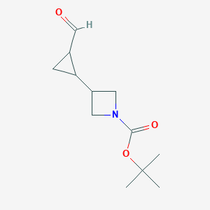molecular formula C12H19NO3 B12326805 Tert-butyl 3-(2-formylcyclopropyl)azetidine-1-carboxylate 
