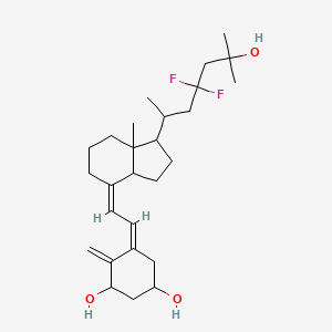molecular formula C27H42F2O3 B1232684 (5Z)-5-[(2Z)-2-[1-(4,4-difluoro-6-hydroxy-6-methylheptan-2-yl)-7a-methyl-2,3,3a,5,6,7-hexahydro-1H-inden-4-ylidene]ethylidene]-4-methylidenecyclohexane-1,3-diol CAS No. 98040-59-6