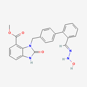 molecular formula C23H20N4O4 B12326841 methyl 3-[[4-[2-[(E)-(hydroxyhydrazinylidene)methyl]phenyl]phenyl]methyl]-2-oxo-1H-benzimidazole-4-carboxylate 