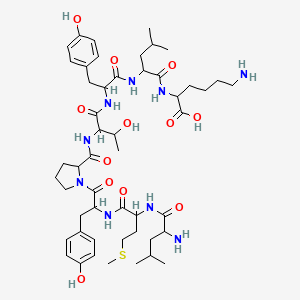 molecular formula C50H77N9O12S B12326919 H-Leu-met-tyr-pro-thr-tyr-leu-lys-OH 