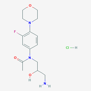 molecular formula C15H23ClFN3O3 B12326978 N-(3-amino-2-hydroxypropyl)-N-(3-fluoro-4-morpholin-4-ylphenyl)acetamide;hydrochloride 