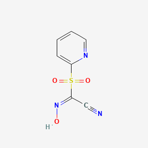 molecular formula C7H5N3O3S B12326984 Acetonitrile, 2-(hydroxyimino)-2-(2-pyridinylsulfonyl)- 