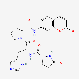 molecular formula C26H28N6O6 B12326999 Pyr-His-Pro-AMC 