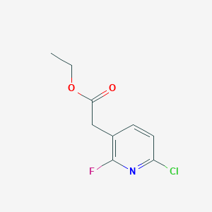 molecular formula C9H9ClFNO2 B12327009 Ethyl 2-(6-chloro-2-fluoropyridin-3-yl)acetate 